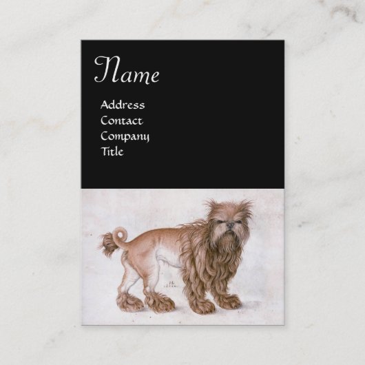 Carte De Visite LE CHIEN / Affenpinscher, noir blanc (Devant)