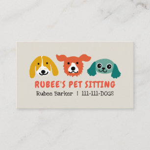 Carte De Visite Le chien coloré fait face à l'amoureux des anima