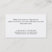 Carte De Visite Le chien mignon fait face aux Professions animales (Dos)