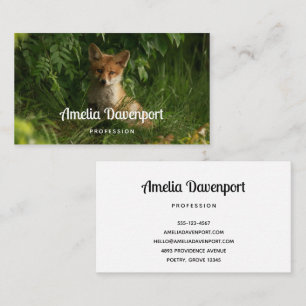 Carte De Visite Le chou renard dans une forêt verte