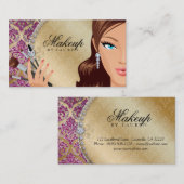 Carte De Visite Le cil de maquilleur balaye des roses indien de (Devant / Derrière)