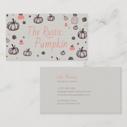 Carte De Visite Le Citrouille rustique (Devant / Derrière)