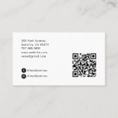 Carte De Visite Le Code QR Squelette Tarot du Barman Noir (Dos)