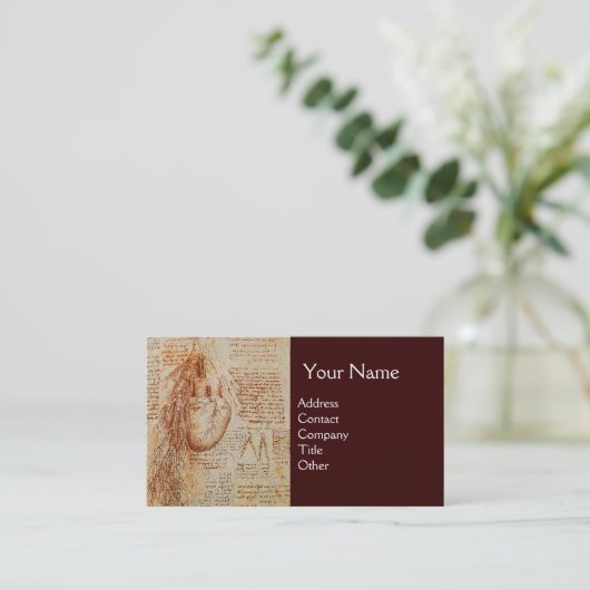 Carte De Visite Le coeur et les artères bronchiques, Monogramme Mé (Debout devant)