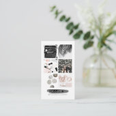 Carte De Visite Le collage de marbre foncé de photo d'alimentation (Debout devant)