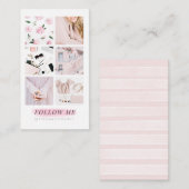 Carte De Visite Le collage rose de photo d'alimentation (Devant / Derrière)