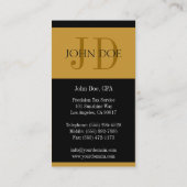 Carte De Visite Le comptable fiscal tripe l'or (Dos)