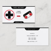 Carte De Visite Le contrôleur rétro joypad est blanc (Devant / Derrière)