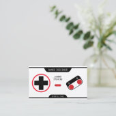 Carte De Visite Le contrôleur rétro joypad est blanc (Debout devant)