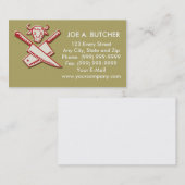 Carte De Visite Le couteau de boucher avec la tête de vache (Devant / Derrière)