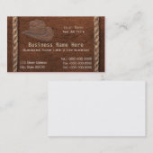 Carte De Visite Le cowboy/Faux occidental a usiné le cuir et la (Devant / Derrière)