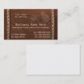 Carte De Visite Le cowboy/Faux occidental a usiné le cuir et la (Devant / Derrière)