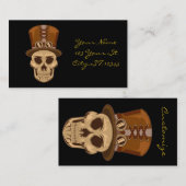 Carte De Visite Le crâne de Steampunk en haut du chapeau Thunder_C (Devant / Derrière)