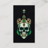 Carte De Visite Le crâne roi vert avec une couronne juive (Devant)