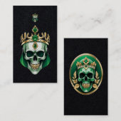 Carte De Visite Le crâne roi vert avec une couronne juive (Devant / Derrière)