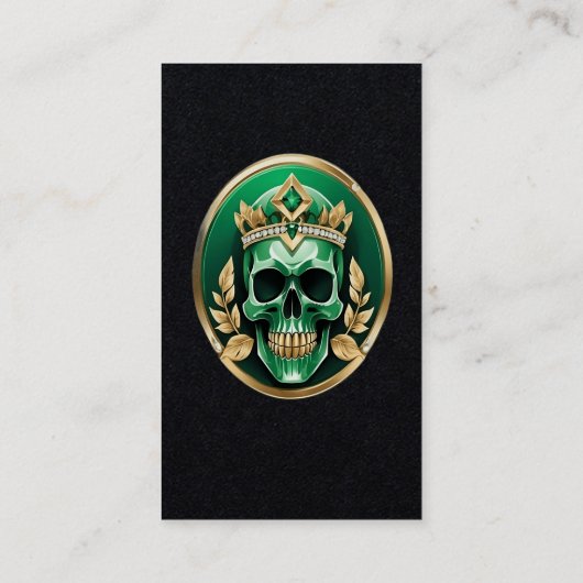 Carte De Visite Le crâne roi vert avec une couronne juive (Dos)