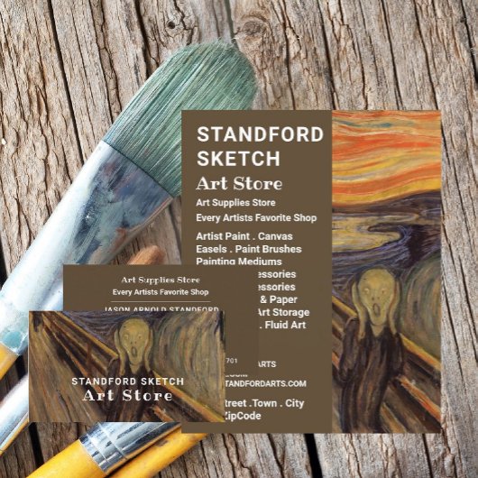 Carte De Visite Le Cri D'Edvard Munch, Magasin De Fournitures D'Ar