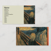 Carte De Visite Le cri Edvard Munch Art Expressionniste Moderne (Devant / Derrière)