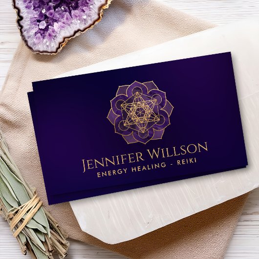 Carte De Visite Le cube de Metatron dans une fleur de lotus
