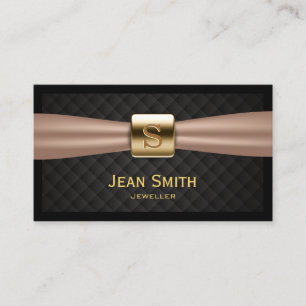 Carte De Visite Le diamant chic de monogramme d'or pique le