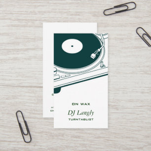 Carte De Visite Le DJ/musique/Tourne-disque