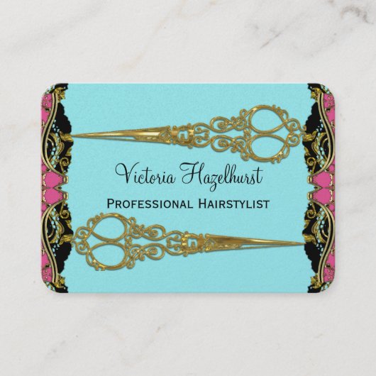 Carte De Visite Le double baroque Hairstyist de Paris de ciseaux (Devant)