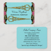 Carte De Visite Le double baroque Hairstyist de Paris de ciseaux (Devant / Derrière)