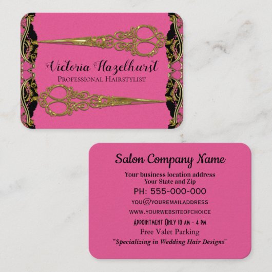 Carte De Visite Le double baroque Hairstyist de perle de Paris de (Devant / Derrière)