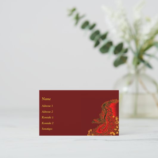 Carte De Visite Le dragon chinois à la toiture de tatouage (Debout devant)