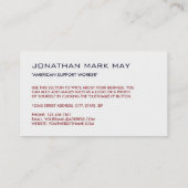 Carte De Visite Le drapeau américain, américain (Dos)