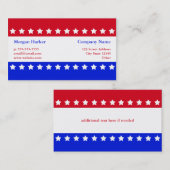 Carte De Visite Le drapeau américain tient le premier rôle des (Devant / Derrière)