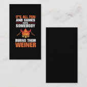 Carte De Visite Le feu drôle campant Weiner de feu de camp de (Devant / Derrière)