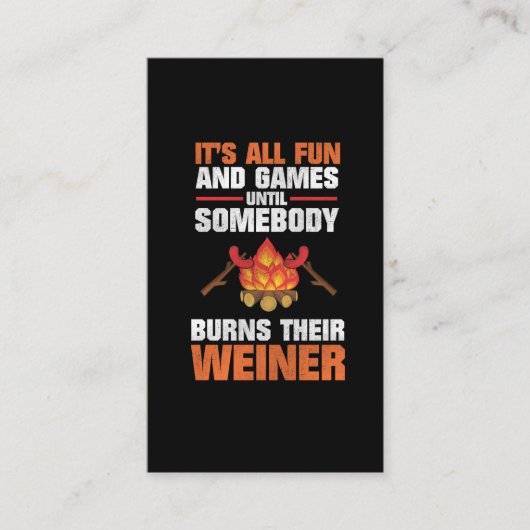 Carte De Visite Le feu drôle campant Weiner de feu de camp de (Devant)