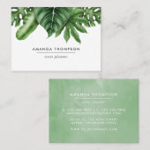 Carte De Visite Le feuillage vert tropical (Devant / Derrière)