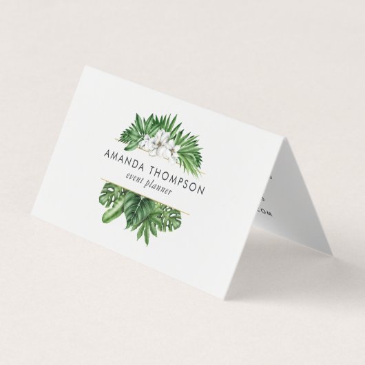 Carte De Visite Le feuillage vert tropical (Devant)