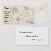 Carte De Visite Le fleur sauvage botanique de trèfle fleurit des (Devant / Derrière)