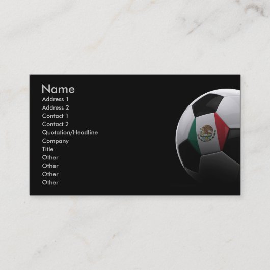 Carte De Visite Le football au Mexique (Devant)