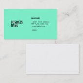Carte De Visite Le format bleu vert avec des colonnes a condensé (Devant / Derrière)