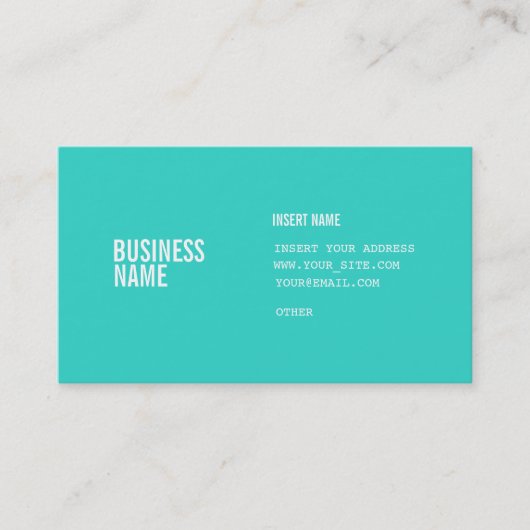 Carte De Visite Le format de turquoise avec des colonnes a (Devant)