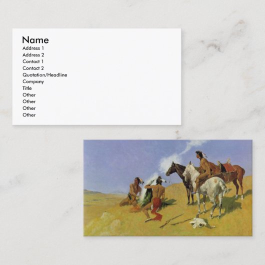 Carte De Visite Le ~ Frederic Remington de signal fumigène (Devant / Derrière)