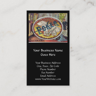 Carte De Visite Le fumoir vintage des hommes de tisonnier jouant