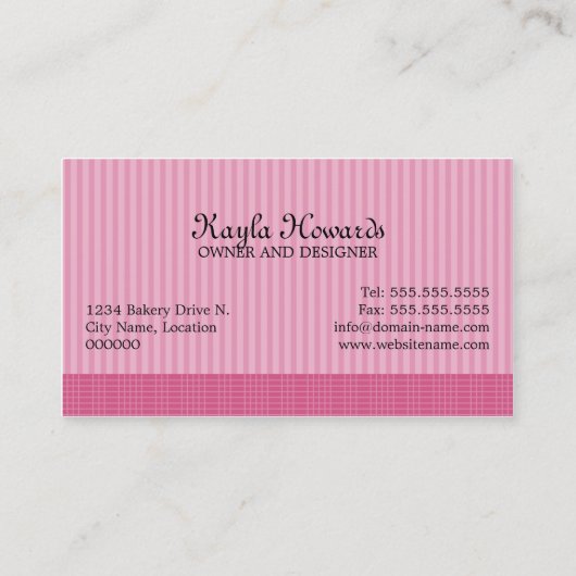 Carte De Visite Le gâteau mauve élégant saute des desserts (Dos)