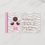 Carte De Visite Le gâteau saute le zèbre de brun de rose de (Dos)