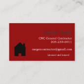 Carte De Visite Le Général Contractor de commande numérique par (Dos)