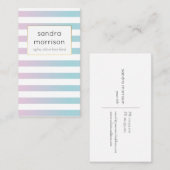 Carte De Visite le gradient rose et la sarcelle d'hiver barre le (Devant / Derrière)