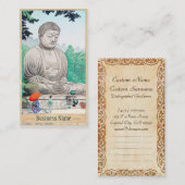 Carte De Visite Le grand Bouddha à Kamakura FUJISHIMA TAKEJI (Devant / Derrière)