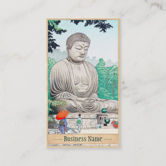 Carte De Visite Le grand Bouddha à Kamakura FUJISHIMA TAKEJI (Devant)