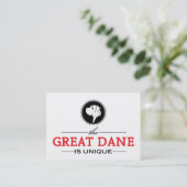 Carte De Visite le Grand Danois est unique (Debout devant)