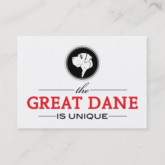 Carte De Visite le Grand Danois est unique (Devant)