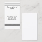 Carte De Visite Le gris élégant classique barre le conseiller (Devant / Derrière)